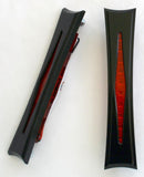 HARLEY BAGGER BAG & Lights, Bag Light, Diamond Black W Red LED HARLEY BAG LIGHTS