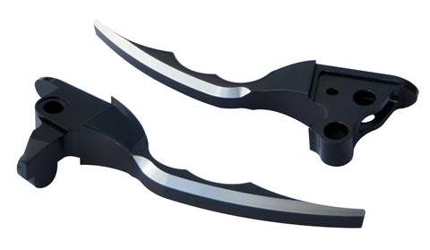BILLET BLADE LEVER SET, BLACK or CHROME  TOURING MODELS WITH CABLE CLUTCH