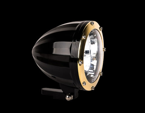 Juicer Headlight Black ring Brass Motorcycle Lights