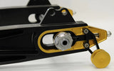 HARLEY SWINGARMS FXR FITMENT ONLY, POLISHED OR BLACK WITH COLOR CHOICES FOR AXLE HARDWARE AREA