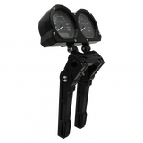 ADJUSTABLE  8 OR 10 INCH MOTORCYCLE BAGGER RISERS WITH GAUGE CUPS BLACK