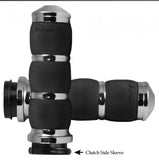 Air Cushion Chrome Grips Harley & Customs , FBW or Cable , Black, Orange or White styles