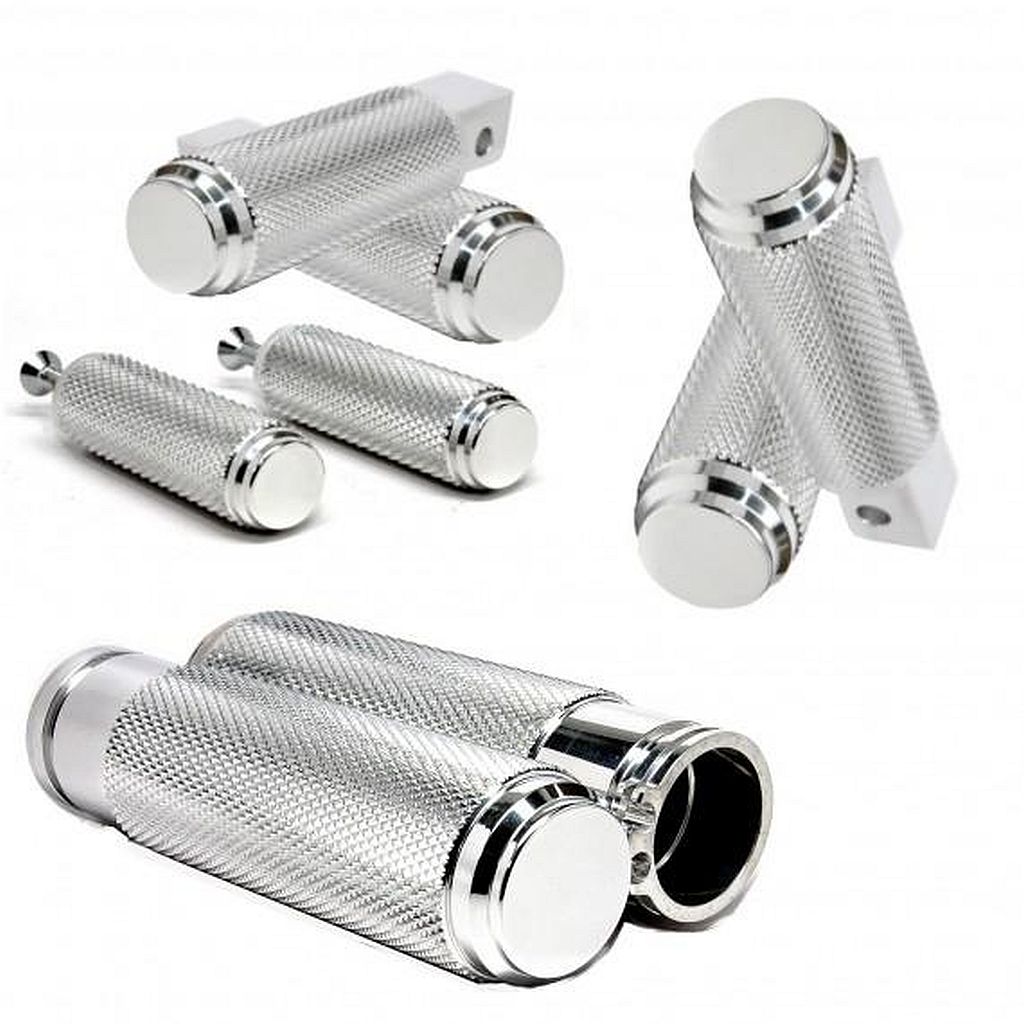 BIG DOG SHOW POLISHED ALUMINUM GRIPS, FOOT PEGS, PASSENGER PEGS & TOE –  CUSTOM HARLEY PARTS / CHOPPERS / CUSTOMS