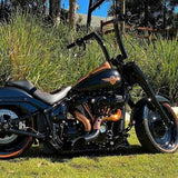 HARLEY EVO, BIG TWIN CAM EXHAUST KUTBAK KIT  CERAMIC BLACK  WITH COPPER HEATSHIELDS