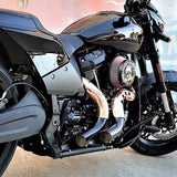 HARLEY EVO, BIG TWIN CAM EXHAUST KUTBAK KIT  CERAMIC BLACK  WITH COPPER HEATSHIELDS
