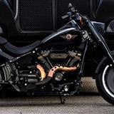 HARLEY EVO, BIG TWIN CAM EXHAUST KUTBAK KIT  CERAMIC BLACK  WITH COPPER HEATSHIELDS