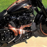 HARLEY EVO, BIG TWIN CAM EXHAUST KUTBAK KIT  CERAMIC BLACK  WITH COPPER HEATSHIELDS