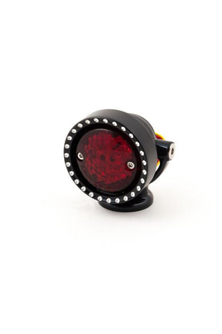 MOTORCYCLE TAILLIGHT, BLACK W/BLACK RING