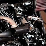 HARLEY EVO, BIG TWIN CAM EXHAUST KUTBAK KIT CERAMIC BLACK WITH SHOW CHROME  HEATSHIELDS