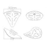SOLO SEAT PLEATED STICTHED FOR CHOPPERS/HARLEY/ BOBBERS, TRIUMPH