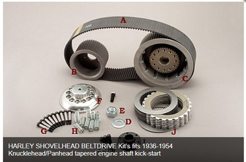 HARLEY SHOVELHEAD BELTDRIVE Kit’s fits 1936-1954 Knucklehead/Panhead tapered engine shaft kick-start