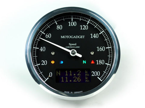 Motorcycle Speedometer Chrono classic Speedo Dark Edition