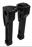 HARLEY RISERS High End Anodized Billet Black, Straight Risers or Pullback Risers