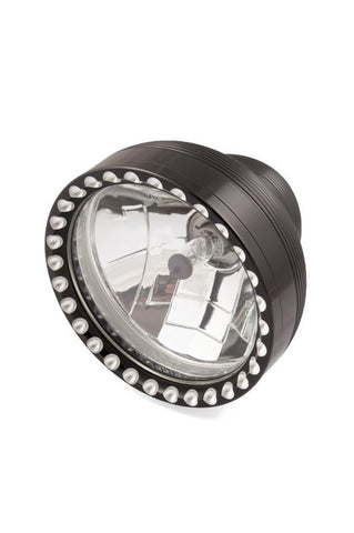 HEADLIGHT, 5-3/4", BLACK WITH MILLED RING