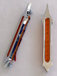 HARLEY BAGGER BAG & Lights, Bag Light, "Tribal Slotted", *Nights Series* OR CHROME W/Amber LED