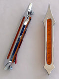 HARLEY BAGGER BAG & Lights, Bag Light, "Tribal Slotted", *Nights Series* OR CHROME W/Amber LED