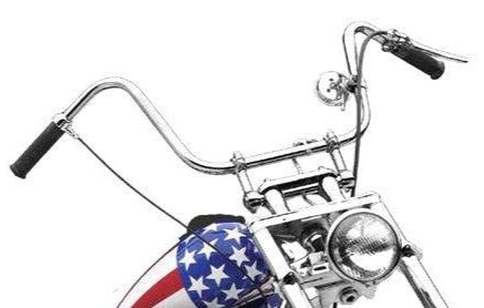 CAPTAIN AMERICA CHROME MOTORCYCLE HANDLEBARS DIMPLED OR NOT