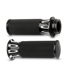 DEEP CUT® FUSION HARLEY MOTORCYCLE GRIPS, BLACK OR CHROME CABLE OR FBW