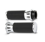 DEEP CUT® FUSION HARLEY MOTORCYCLE GRIPS, BLACK OR CHROME CABLE OR FBW