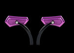 Diamond Mirror Purple with Black Bracket Motorcycle Mirrors