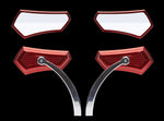 Diamond Mirror Red with Polished Bracket Motorcycle Mirrors