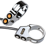 Dual Snake Eye LED Turn Signal Fork Mount Motorcycles/ Customs