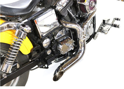 FXD HARLEY EXHAUSTS 2 INTO 1 CHROME OR BLACK 1991 TO 2017