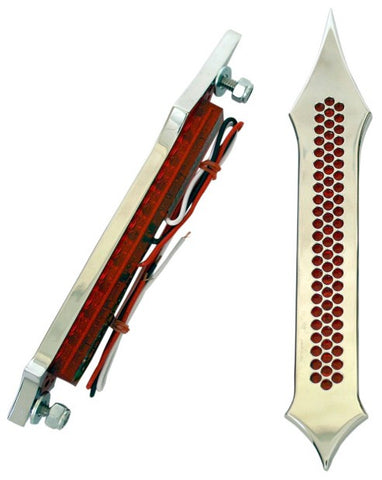 HARLEY BAGGER BAG & Lights, Bag Light, Bag Light, "Tribal Drilled", Black or Chrome W/Red LED
