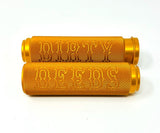 Honey Gold TBW Motorcycle Harley (electronic) Grips , Plain , Cheat Death & Hold Fast