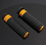 HARLEY SPEED GRIPS BLACK RUBBER WITH GOLD ANODIZED TRIM / COMFORTABLE GRIPS