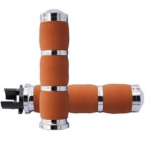 Indian Air Cushion Tan Anodized Motorcycle Grips