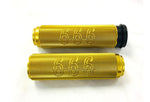 MOTORCYCLE FLY BY WIRE GRIPS GOLD KNURLED WITH WRITING OR PLAIN FBW