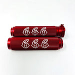 RED CONTRAST CUT CABLE STYLE KNURLED GRIPS WORDS ON GRIPS CHOICES