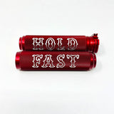RED CONTRAST CUT CABLE STYLE KNURLED GRIPS WORDS ON GRIPS CHOICES