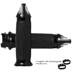 SPORT BIKE Tribal Contour Chrome Spike Grips CHROME OR BLACK REAL NICE USA MADE