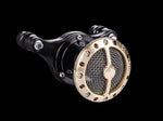 Velocity Stack Challenger Design Black Cap Brass Milwaukee 8 Engine