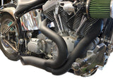 FXST, FXDWG 2 INTO 1 HARLEY EXHAUST CHROME OR BLACK 86 TO 2022