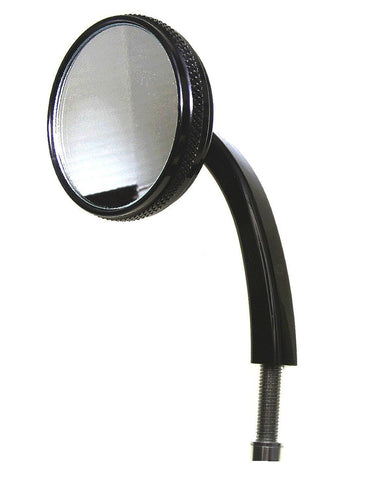 MOTORCYCLE MIRROR 2.5&#8243; Mirror Left Side Black Anodized