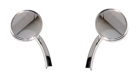 CHROME MOTORCYCLE MIRRORS FOR HARLEY , CUSTOMS, VINTAGE CLASSICS ONE PAIR CHROME