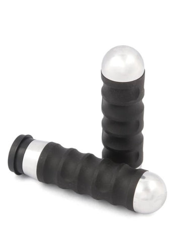 HARLEY MOTORCYCLE RUBBER GRIPS, POLISHED 08 UP (THROTTLE BY WIRE)