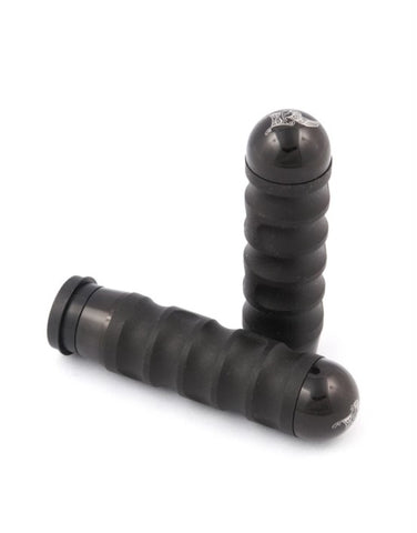 CHOPPER MOTORCYCLES RUBBER GRIPS, BLACK 08 UP (THROTTLE BY WIRE)