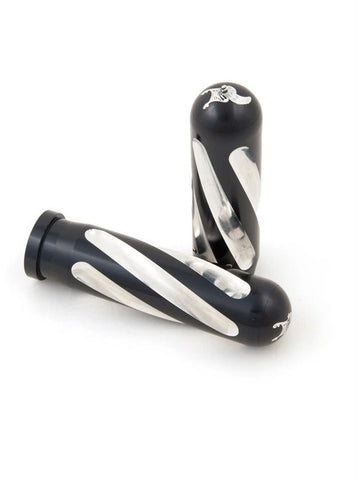MOTORCYCLE  SPIRAL GRIPS, BLACK 08 UP (THROTTLE BY WIRE)