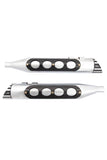 KENS FACTORY HARLEY SLIP ON CHROME  MUFFLERS BILLET TIPS HEAT SHIELDS BLACK