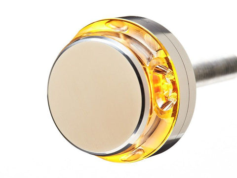 BAR END MOTORCYCLE TURN SIGNALS POLISHED AMBER LIGHTS