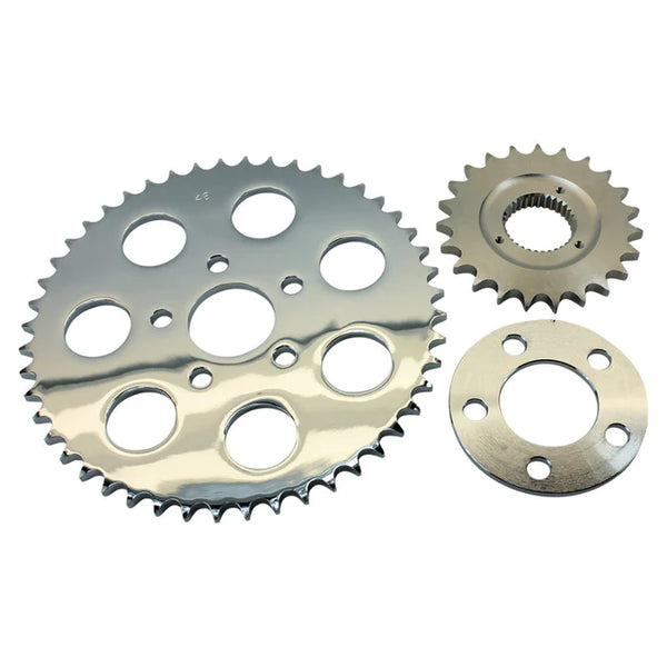 Belt-to-Chain Conversion Kit - Fits 2000-2006 Harley Sportster XL Models -  23 Tooth Front Sprocket / 51 Tooth Rear Sprocket with 530x120 Chain  (19-0761)