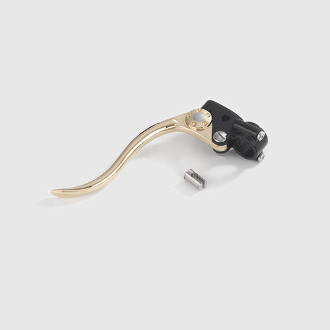 DELUXE LINE CLUTCH LEVER ASSEMBLY BLACK ALUMINUM & BRASS (polish)