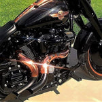 HARLEY MILWAUKEE 8 EXHAUST BLOW PERFORMANCE KUTBAK KIT CERAMIC BLACK WITH COPPER HEATSHIELDS