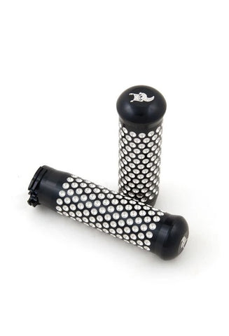 CABLE THROTTLE BLACK DIMPLED MOTORCYCLE GRIPS