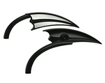 Scoop Triangle Motorcycle Mirror, Black, SOLD IN PAIRS