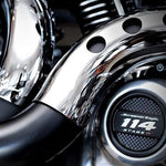 HARLEY MILWAUKEE 8 EXHAUST BLOW PERFORMANCE KUTBAK KIT CERAMIC BLACK WITH CHROME HEATSHIELDS